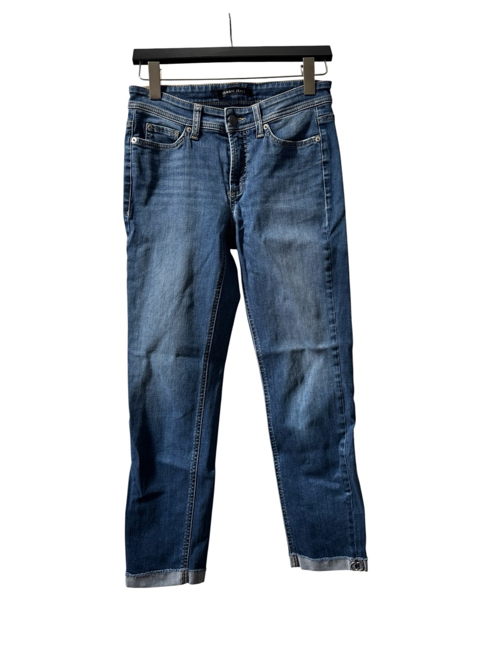 Cambio Straight Leg Women’s Jeans in Medium Blue Wash